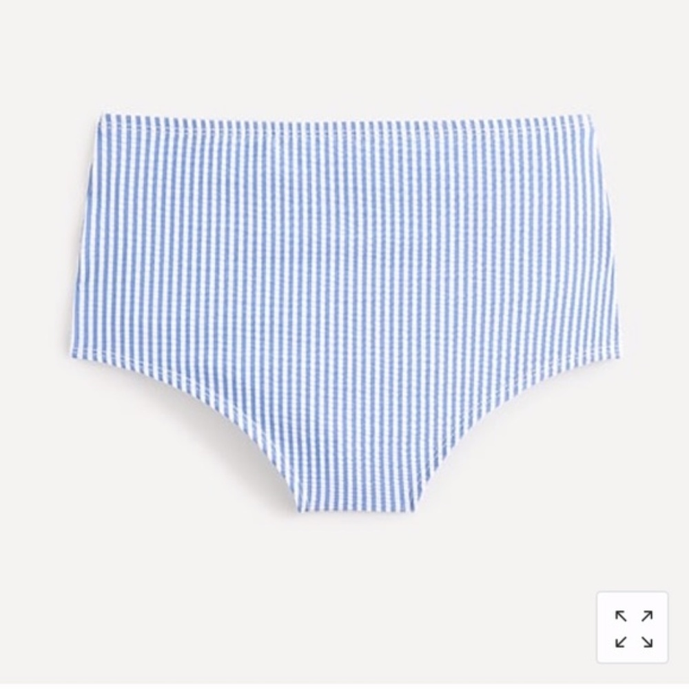 J CREW High Waisted Bikini Bottom in Seersucker